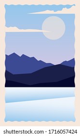 snowscape-Flachbild-Design mit Schnee und Vektorillustration