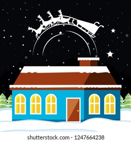 snowscape with house of christmas