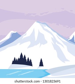snowscape nature scene icon