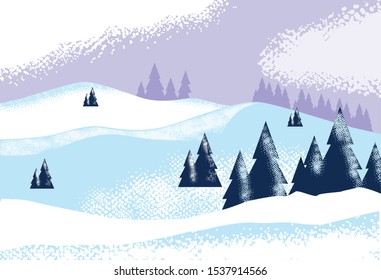 snowscape nature scene nature icon vector illustration design