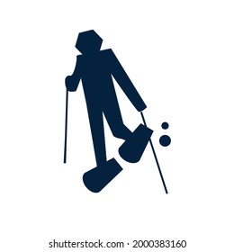 Snowshoeing Icon Stock Illustration. Winter, Snowshoe, Snowshoeing, Icon, Symbol