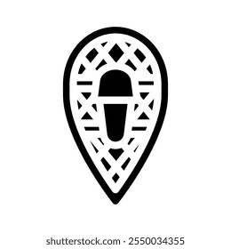 snowshoeing winter sport glyph icon vector. snowshoeing winter sport sign. isolated symbol illustration