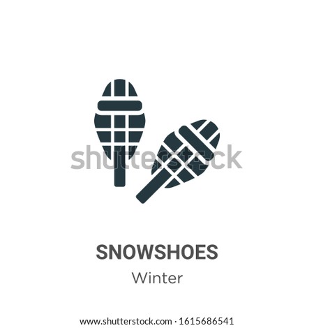 Snowshoes glyph icon vector on white background. Flat vector snowshoes icon symbol sign from modern winter collection for mobile concept and web apps design.