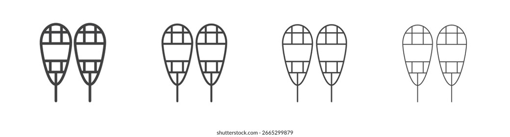 Snowshoes icon concept outline symbol design.