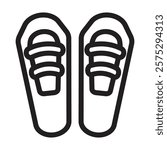 Snowshoes icon. Editable line icon. Vector illustration
