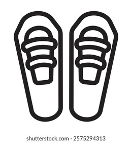 Snowshoes icon. Editable line icon. Vector illustration