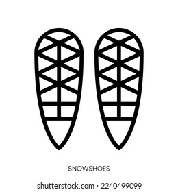 icono de raquetas de nieve. Diseño De Estilo De Arte De Línea Aislado En Fondo Blanco