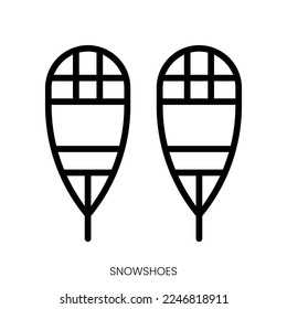 icono de raquetas de nieve. Diseño De Estilo De Arte De Línea Aislado En Fondo Blanco