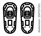 Snowshoes icon line style transparent