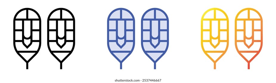 snowshoes icon. Linear, Blue Fill and Gradient Style Design Isolated On White Background