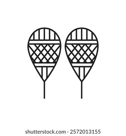 Snowshoes icon in liner stroke style