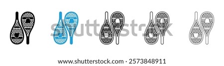 Snowshoes icons in filled and 3 stroke weights