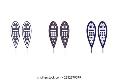 Snowshoes line and glyph icon, vector illustration