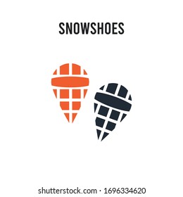 Snowshoes vector icon on white background. Red and black colored Snowshoes icon. Simple element illustration sign symbol EPS