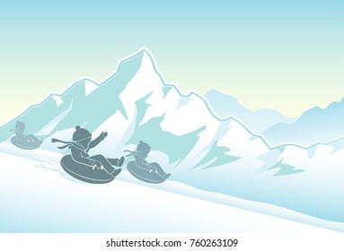 Snowslide Children Fun Leisure Adventure