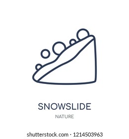 Snowslide icon. Snowslide linear symbol design from Nature collection. Simple outline element vector illustration on white background.