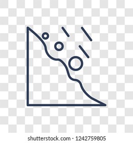 Snowslide icon. Trendy linear Snowslide logo concept on transparent background from Nature collection