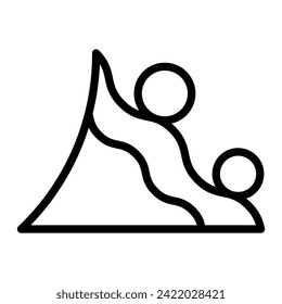 Snowslide Vector Line Icon Design