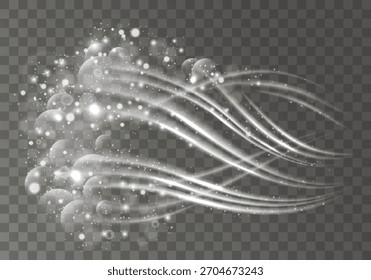 Snowstorm, blizzard. The effect of sparkling wind and air
