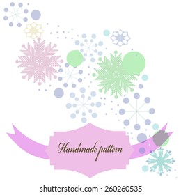 Snowstorm, label. Handmade.