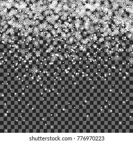 Snowstorm, snowfall, vector.