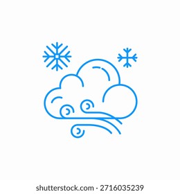 snowstorm windy cold icon sign vector