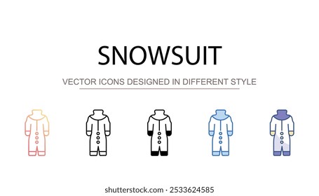 Diseño de icono de traje de nieve con fondo blanco
