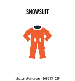 Snowsuit vector icon on white background. Red and black colored Snowsuit icon. Simple element illustration sign symbol EPS