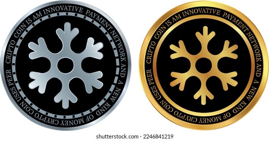 snowswap-snow coin vector illustrations. 3d drawing