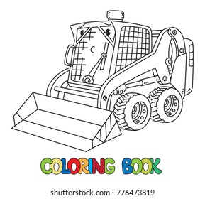 Snowthrower. Small funny vector cute car with eyes and mouth. Children vector illustration. Municipal machinery for kids