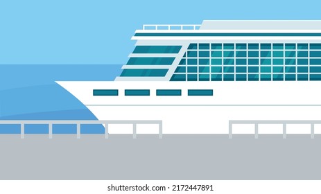 snow-white liner in the port