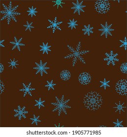 Snowy Abstract Ice. Xmas Vintage Decor. Xmas Seamless Print. Vintage Festive Pattern. Vintage Snowflake. Vector Scandinavian Frozen. Ornate Xmas Circle. Graphic Nordic Pattern. Seamless Illustration