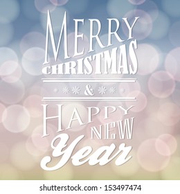Snowy Abstract  New Year Template with text. Illustration contains gradient mesh