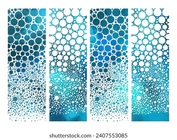 Snowy abstract white and blue circle background. hand drawing. Not AI . Vector illustration