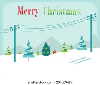 Snowy Christmas concept vector