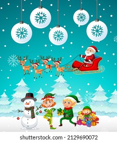Schneeweihnachtposter-Design-Illustration