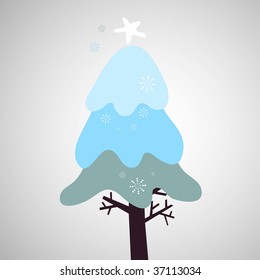 snowy christmas tree