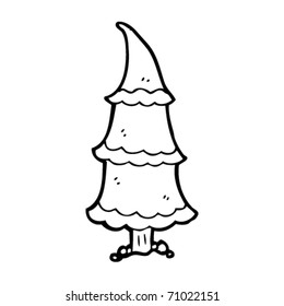 snowy christmas tree cartoon