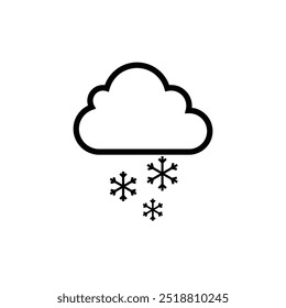 Snowy and Cloudy weather conditions icon. Weather Forecast