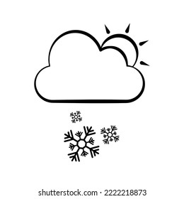 snowy cloudy weather icon flat illustration weather vector icon suitable for web and apps
