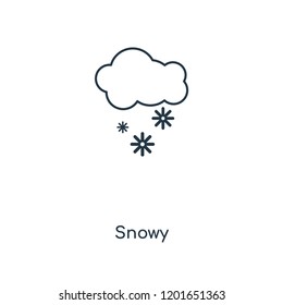 Snowy concept line icon. Linear Snowy concept outline symbol design. This simple element illustration can be used for web and mobile UI/UX.