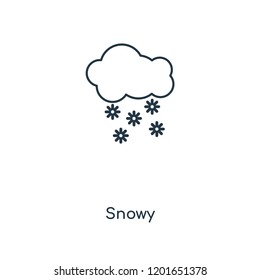 Snowy concept line icon. Linear Snowy concept outline symbol design. This simple element illustration can be used for web and mobile UI/UX.