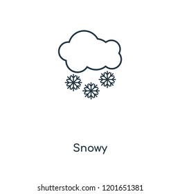 Snowy concept line icon. Linear Snowy concept outline symbol design. This simple element illustration can be used for web and mobile UI/UX.