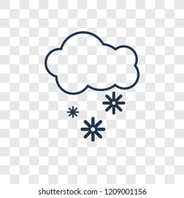Snowy concept vector linear icon isolated on transparent background, Snowy concept transparency concept in outline style