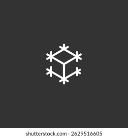 Cubo nevado invierno frío creativo logotipo simple