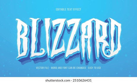 Snowy editable text effect, blizzard text style
