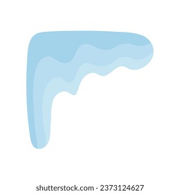 Snowy elements on winter background Vector created cartoon pattern for your design. Snow falls and animated snowflakes. flowing water, flow, liquid