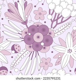 Schneeflorales nahtloses Muster. Wintergarten. Wiederholter Hintergrund von Blumen und Schnee. Elegantes Design für Stoff, Wickelpapier, Tapete, Deckel des Notebooks. Vektorgrafik