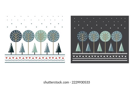 Bosque de nieve en dos variantes.