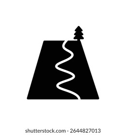 Snowy Hill with Ski Track for Winter Sports and Outdoor Fun